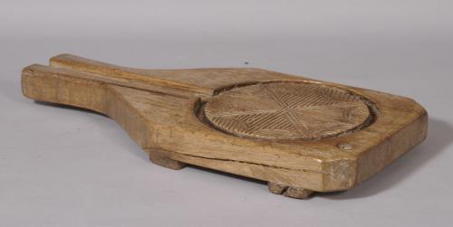 S/2990 Antique Treen 19th Century Beech Cheese Mould