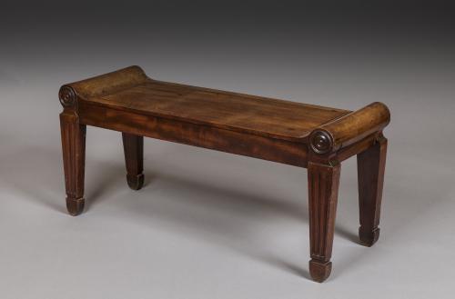 Antique Regency Period Mahogany Tatham Hall Bench Seat CHARLES HEATHCOTE TATHAM England circa 1800