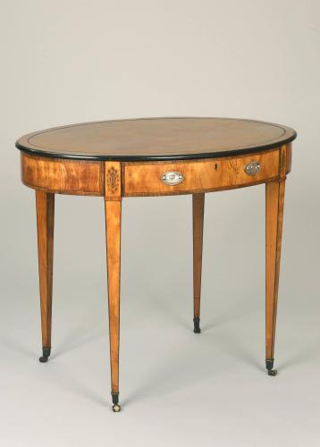 18th Century Sheraton Period Oval Writing / Centre Table Thomas Sheraton England Circa 1790