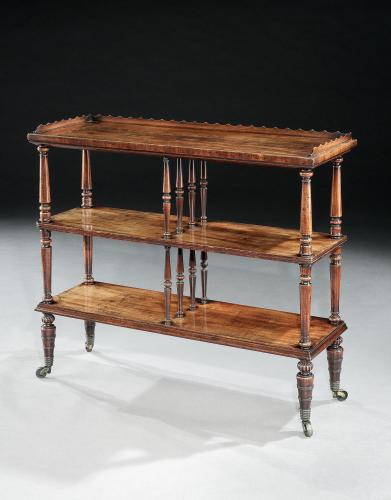 Georgian Period Mahogany Tiered Etagere / Open Bookshelves / Bookcase Gillows of Lancaster & London England Circa 1830