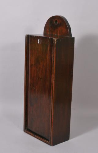 S/2229 Antique 19th Century Pine Candle Box