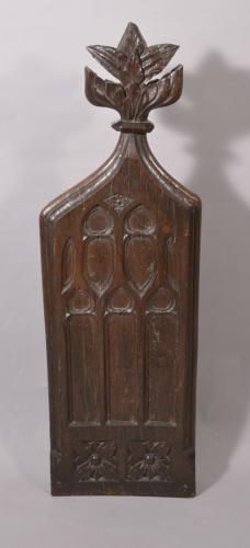 S/2306 16th Century Tudor Oak Pew End from St. Mary's Church in Croscombe Somerset