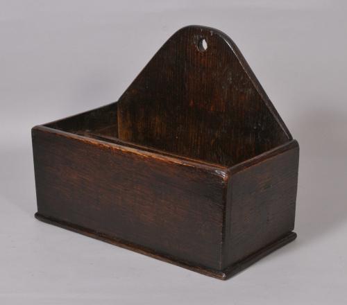 S/2973 Antique 18th Century Oak Candle or Cutlery Box