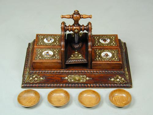 An early 19th century Victorian Card Press and Games Box
