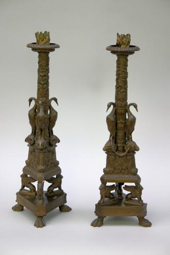 A pair of 19th century bronze Candlesticks