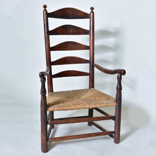 Antique North Country Ladderback Armchair
