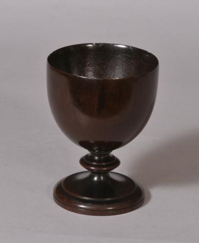 S/3077 Antique Treen 19th Century Mahogany Wine Goblet