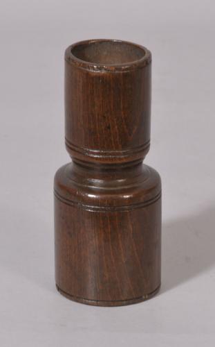 S/3123 Antique Treen 18th Century Double Ended Beech Spice Measure