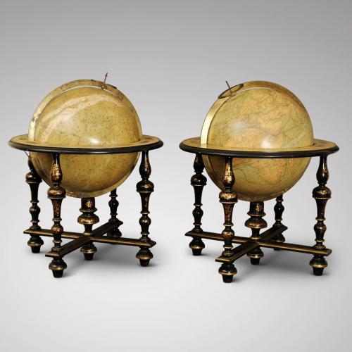 Delamarche Table Globes, French, Circa 1860