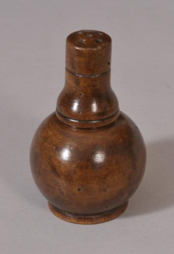 S/3146 Antique Treen 19th Century Fruitwood Pepperette