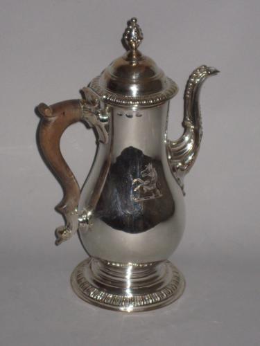 George III Old Sheffield Plate Silver Coffee Pot, by Tudor & Leader, circa 1765