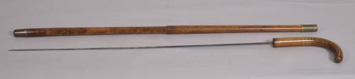 S/3000 Antique 19th Century Malacca Cane Sword Stick