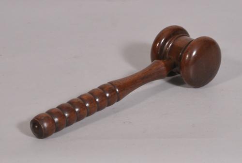 S/3174 Antique Treen 19th Century Rosewood Auctioneer's Gavel