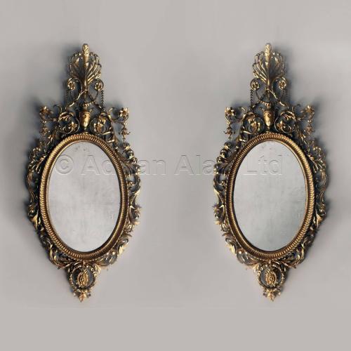 George III Style Oval Mirrors In the Manner of Robert Adam ©AdrianAlanLtd
