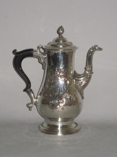 Old Sheffield Plate silver coffee pot, circa 1765 by Richard Morton