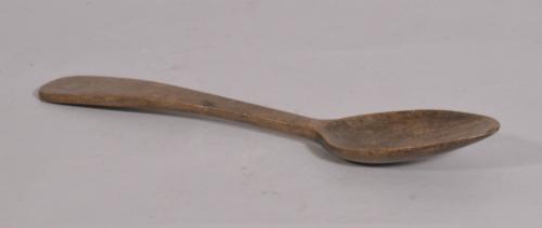 S/3184 Antique Treen 19th Century Sycamore Serving Spoon