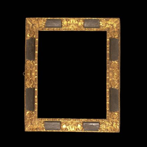 Spanish 17th century reverse section carved and gilded frame