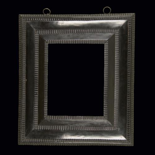 Dutch, circa 1620, ebony frame with three bands of ripple moulding 
