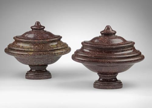 A Pair of 18th Century Porphyry Vases