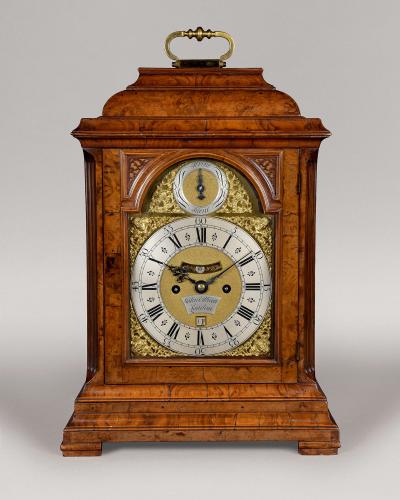 An Exceptional 8 Day Burr Walnut Hour Strike Table Clock, John Ellicott, London Circa 1760