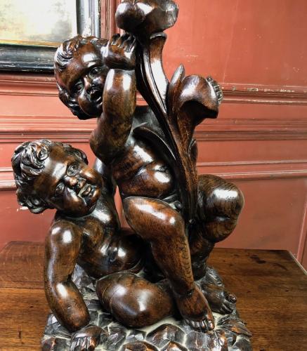 17th Century Wood Carving of Putti