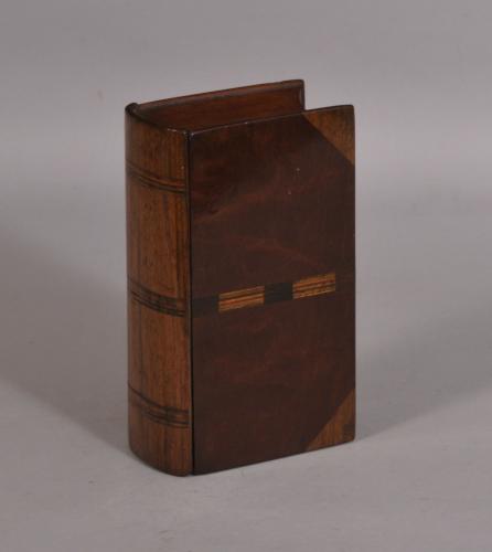 S/3212 Antique Treen 19th Century Mahogany Book Box