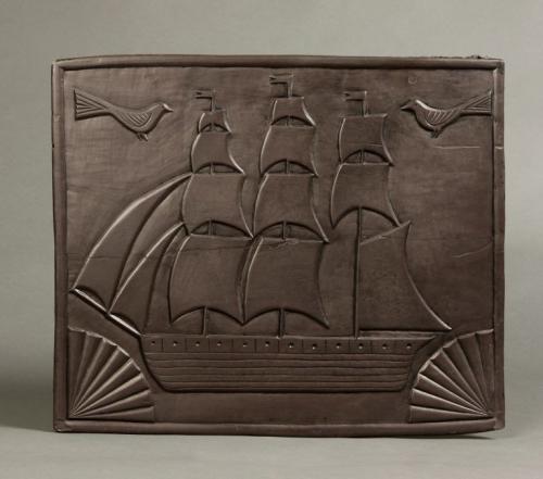 Carved Welsh slate panel