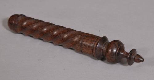 S/3258 Antique Treen 19th Century Rosewood Needle Case
