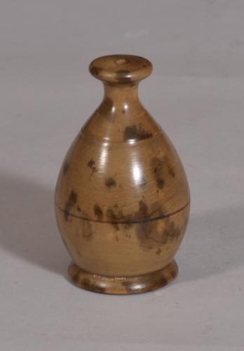 S/3263 Antique Treen 19th Century Sycamore Spice Pot