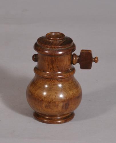 S/3265 Antique Treen 19th Century Fruitwood Spice Grinder