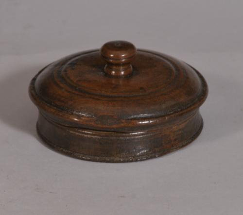 S/3285 Antique Treen Early 18th Century Walnut Spice Box