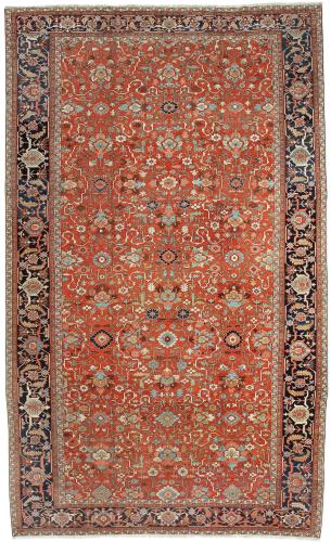 Rare Oversize Antique Heriz Carpet, Circa 1800 Persian