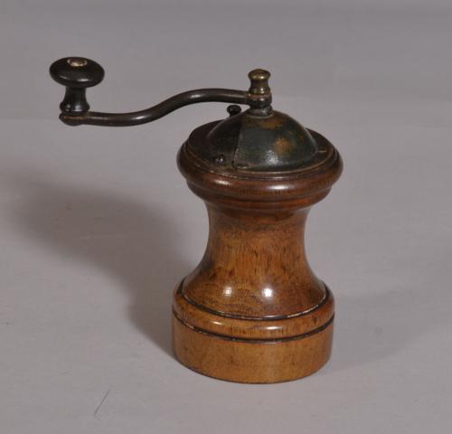 S/3267 Antique Treen 19th Century Fruitwood Pepper/Spice Mill