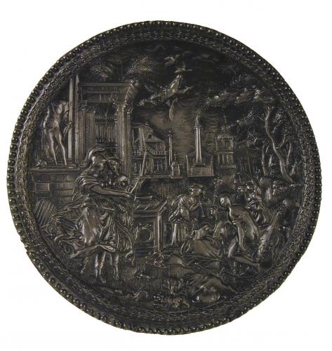 Renaissance cast lead relief plaque