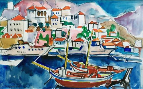 Hydra, rouge Caiques byJacques Despierre (1912 – 1993)