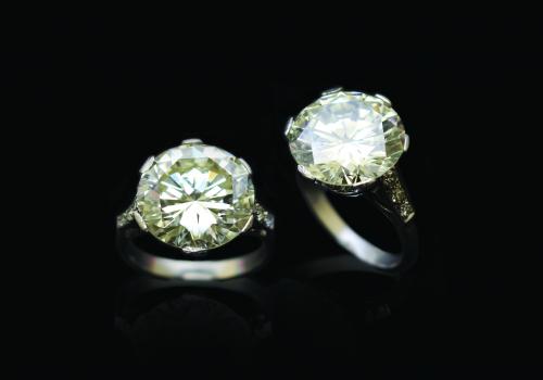 Platinum mounted solitaire diamond ring