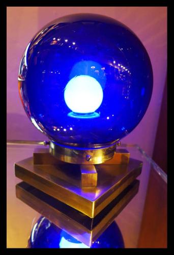 Art Deco Period Modernist Design Blue Lamp