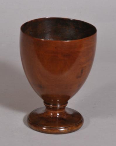 S/3411 Antique Treen 18th Century Pear Wood Goblet