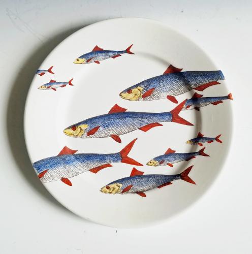 Piero Fornasetti Pottery Fish Plate, Passata de pesce 