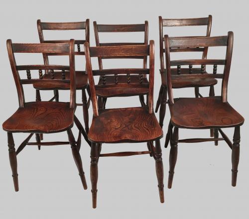 Set of Six Trafalgar Backed Oxfordshire Windsor Chairs