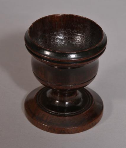 S/3419 Antique Treen 19th Century Mahogany Egg Cup