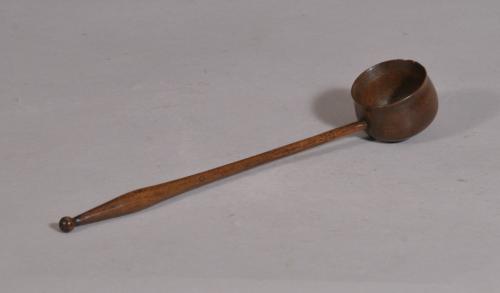 S/3425 Antique Treen 19th Century Sycamore Toddy Ladle