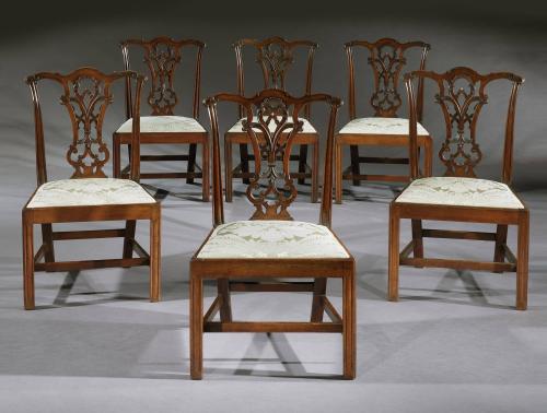 A Set of Six George III Mahogany Side Chairs