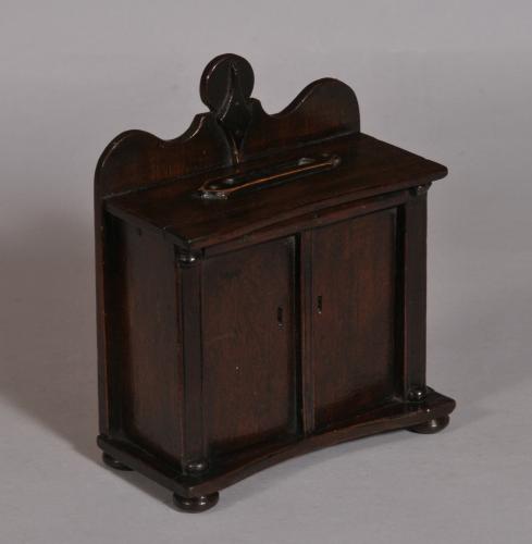 S/3537 Antique Treen 19th Century Mahogany Money Box