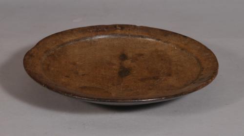 S/3476 Antique Treen 18th Century Sycamore Footed Platter
