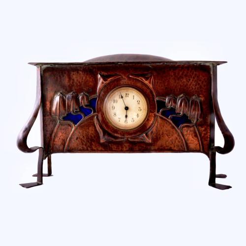 Arts crafts copper clock