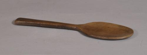 S/3488 Antique Treen 19th Century Welsh Beech Butter Spoon