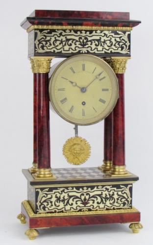 Viner London Tortoiseshell Fusee Mantel Clock