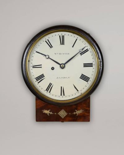 WM. Hunter: Early 19th Century Dropbox Wall Timepiece