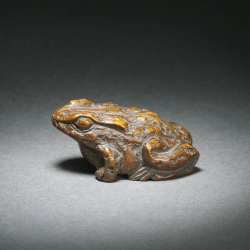 Bamboo netsuke of a toad